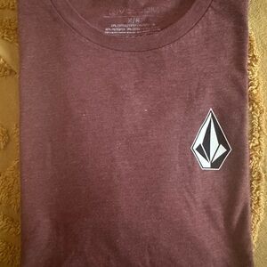 Volcom Men's Burgundy Tee with Logo